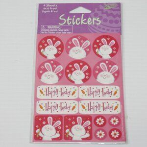 Paper Art Hippity Hop Easter Bunny Stickers for Goodie Treat Bags NEW in Package